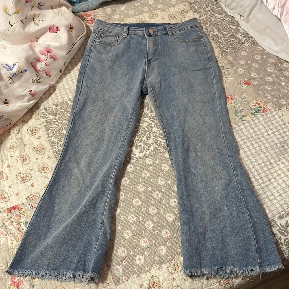 Wide leg crop jeans